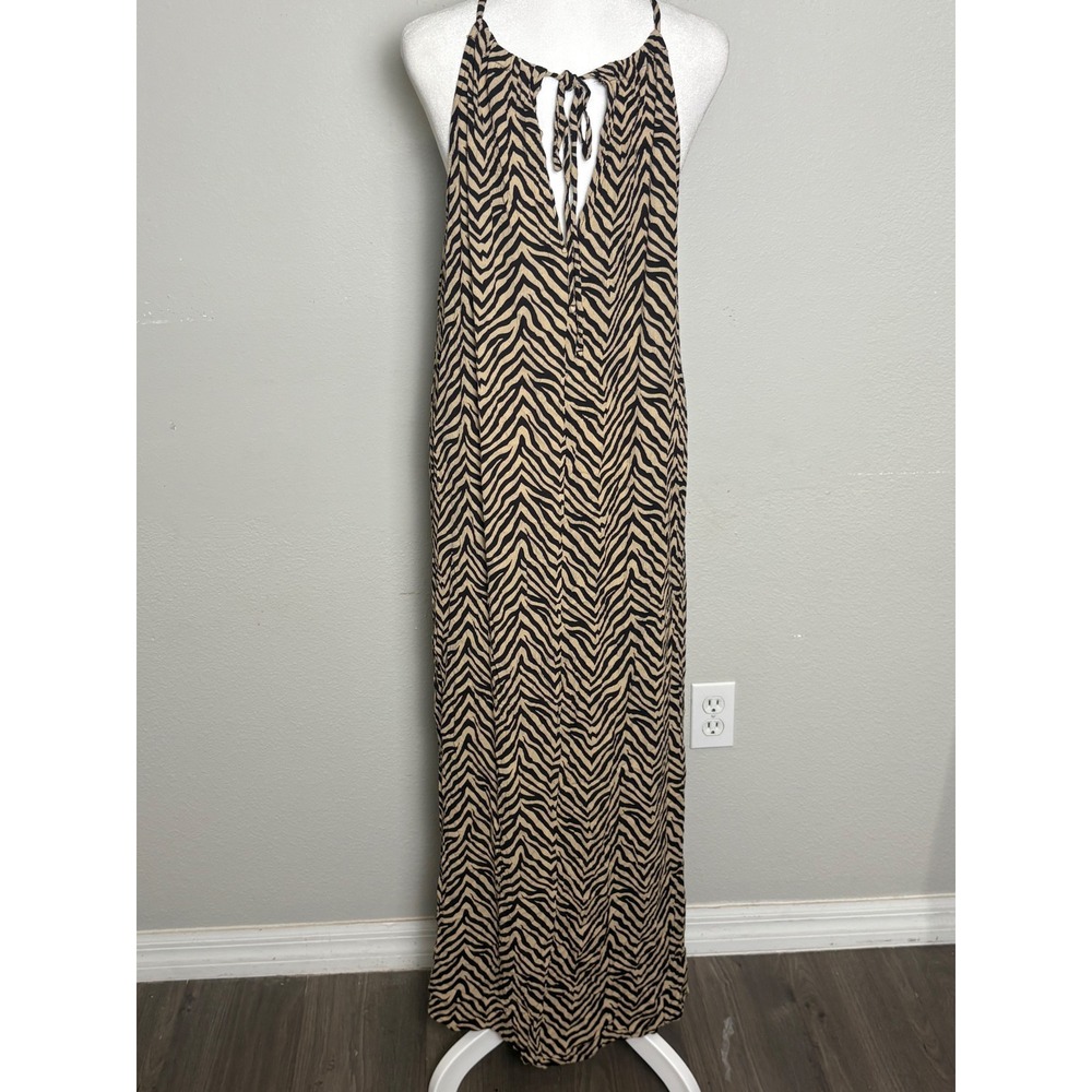 Animal Print Maxi Dress Plus Size 18W Flowy Resort Vacation Beach Boho - Picture 3 of 7